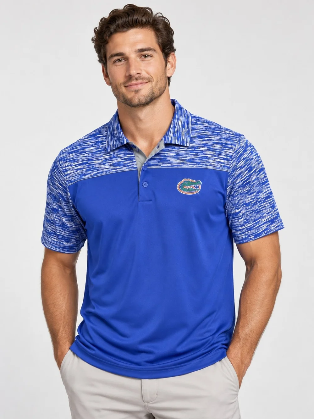 Antigua Florida Gators Blue/White Performance Polo Shirt Sz LG